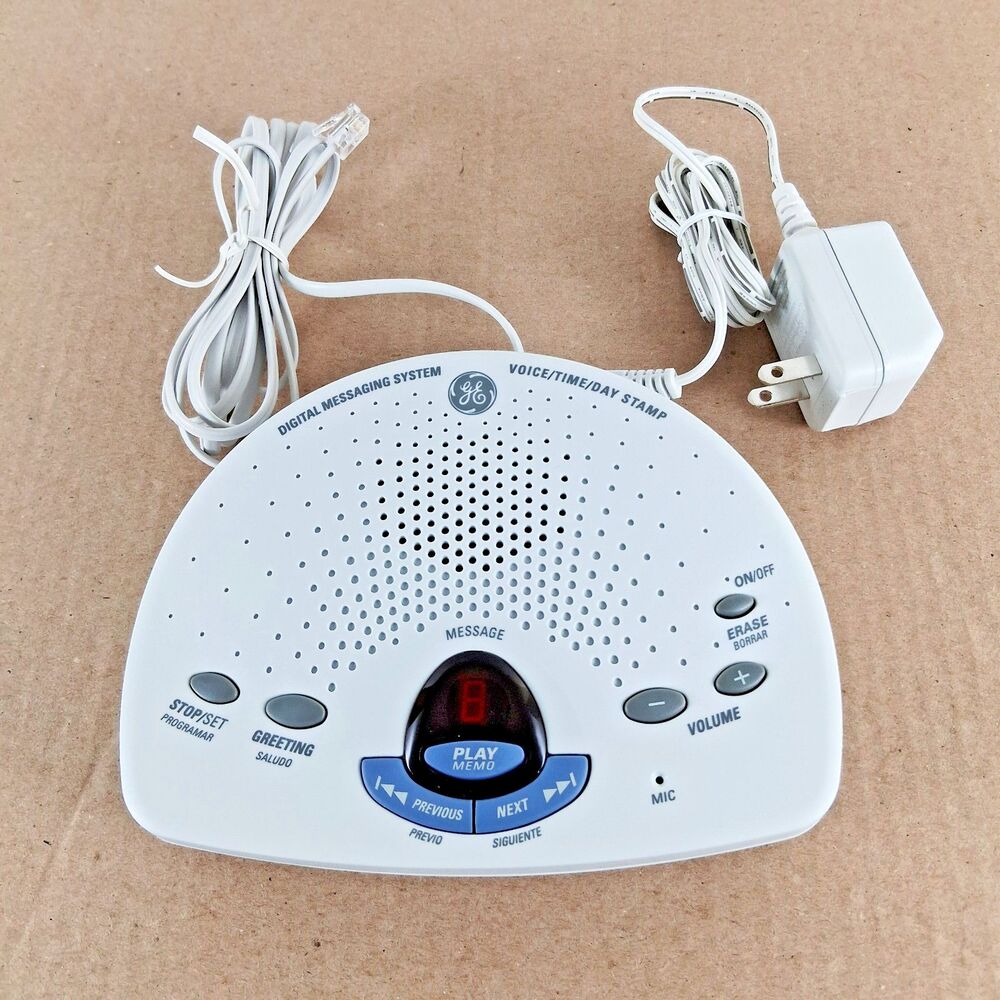 GE Electronic Digital Answering Machine 29875GE1-B 30 Minute Record Time